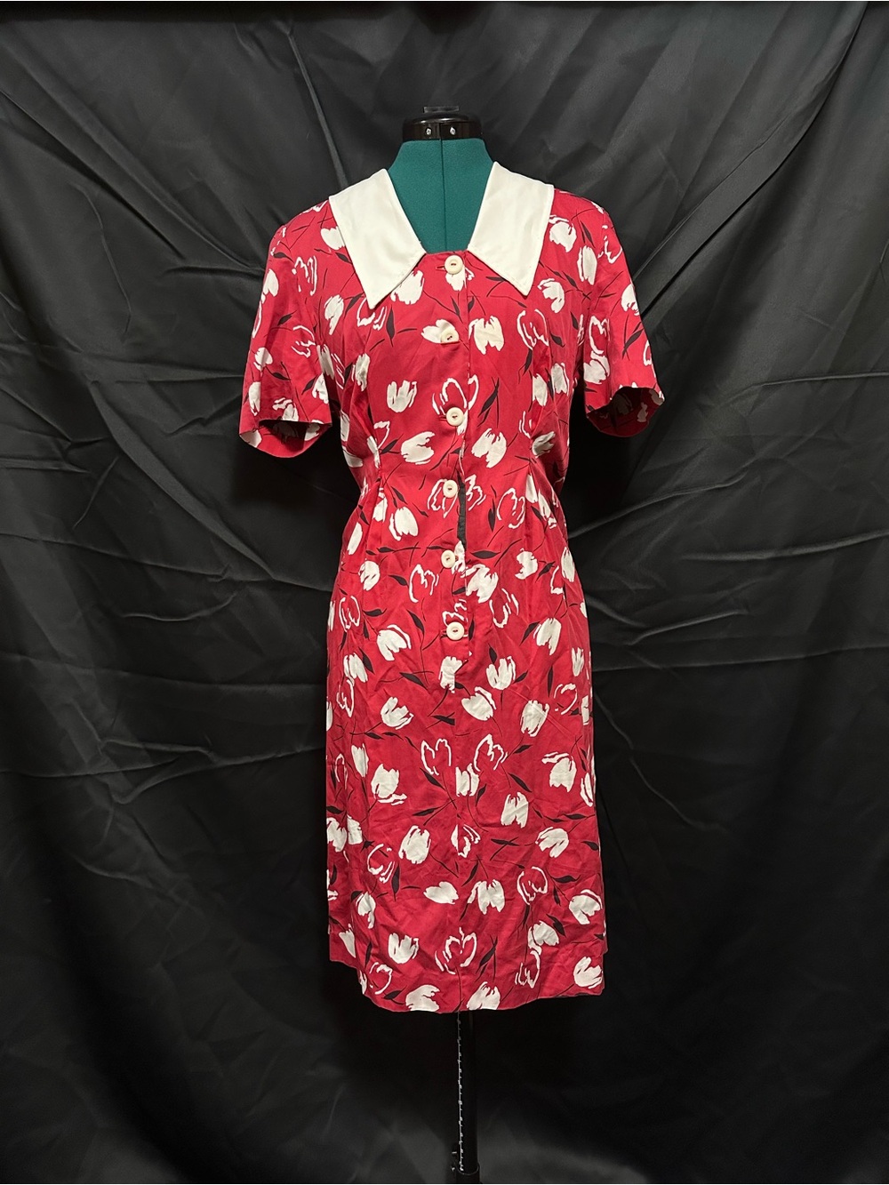 Retro Vintage Red and White Dress